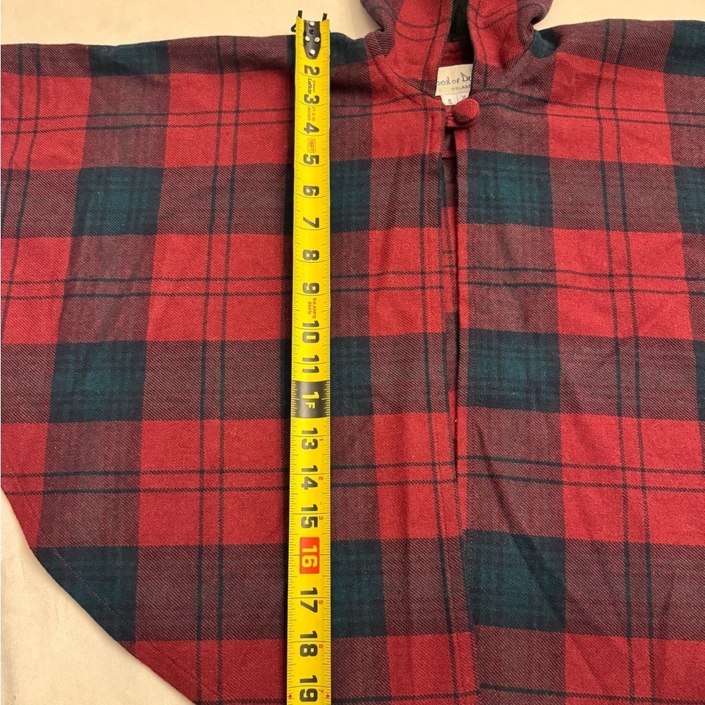 O’Neil of Dublin Wool Blend Girl’s Plaid Hooded Cape Poncho, sz S - Picture 10 of 14